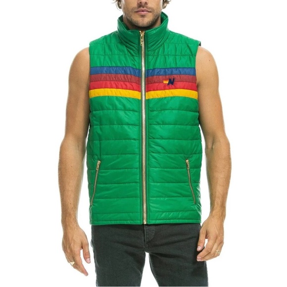 Mens AVIATOR NATION 4 STRIPE AMAZON VEST - Picture 1 of 8